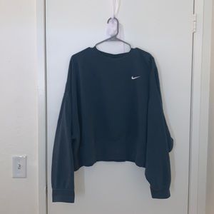 Blue Nike Cropped Wide Arm crewneck
